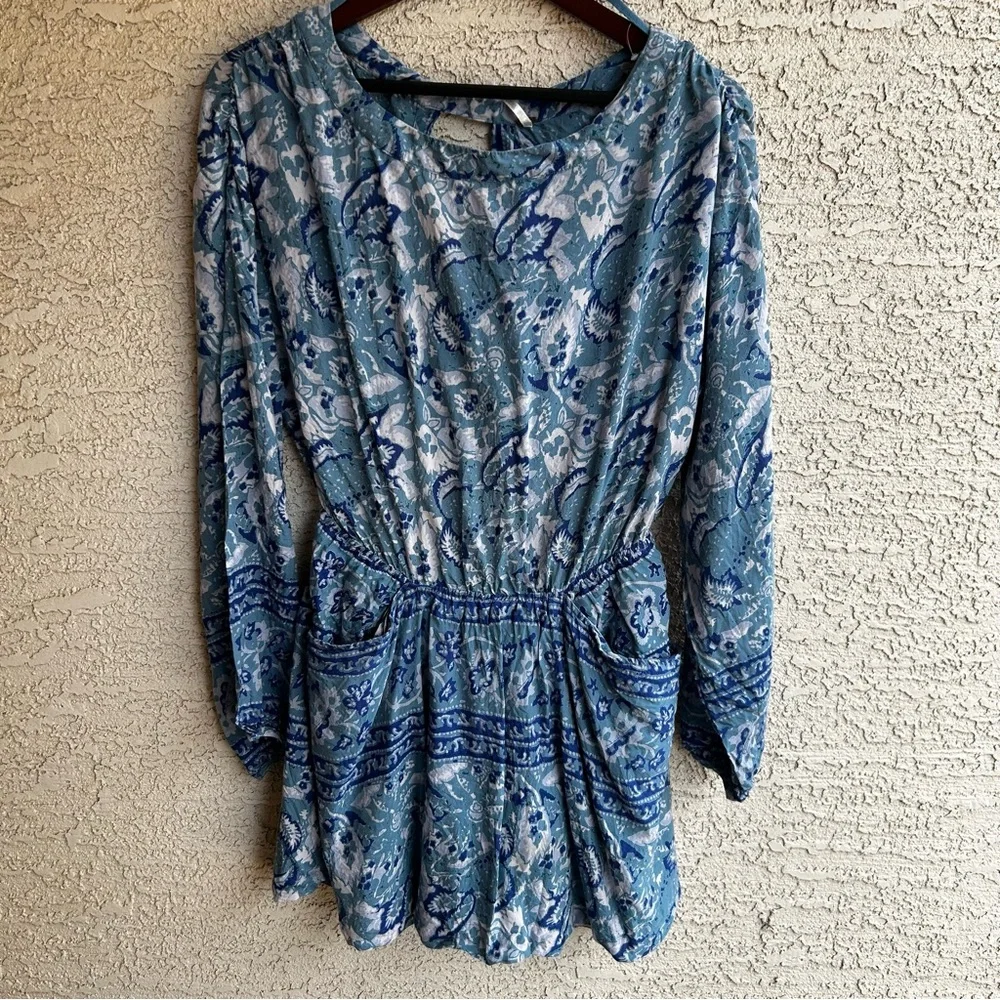 Free People Silver Sun Mini Dress Boho Festival Beach Party - Picture 7 of 15